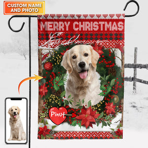 Merry Christmas - Custom Pet Photo And Name Flag - Xmas Gift, Gift For Pet Lovers