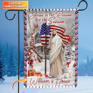 Happy Christmas, Snowman, Amazing US Flag, Jesus Is The Reason For The Season - Christmas Gift, Gift For Family