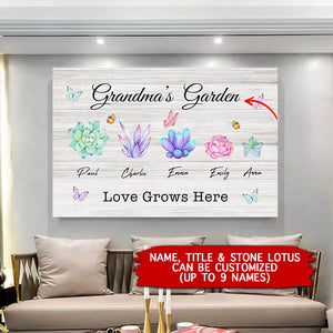 Love Grows Here - Personalized Canvas Poster, Gift For Family