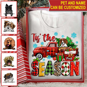 Tis' The Xmas Season - Custom Photo And Name - Personalized T-Shirt - Family Gift, Gift For Pet Lover