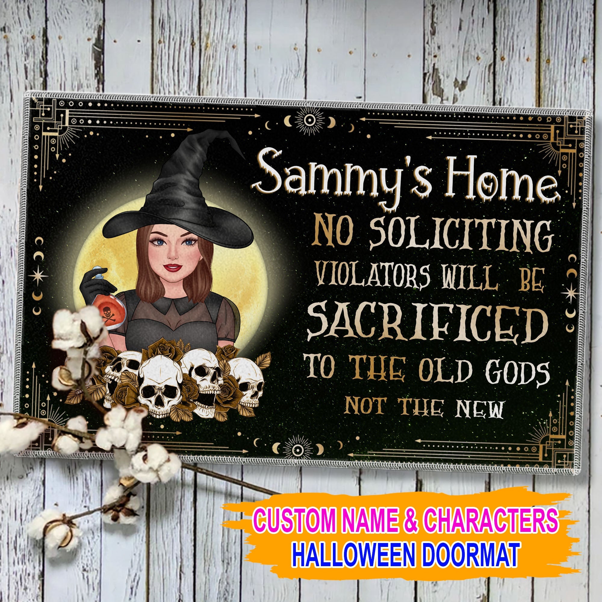 No Soliciting Violators Will Be Sacrificed To The Old Gods Not The New - Custom Appearance And Family Name