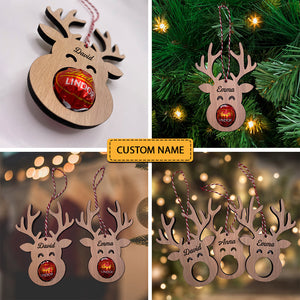 Custom Christmas The Reindeer Name, Personalised Wooden Place Names - Christmas Gift For Family