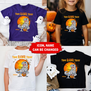 Trick Rawr Treat - Custom Character & Name - Personalized T-Shirt - Halloween Family Gift