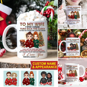 To My Wife, To My Husband I Love You Forever And Always - Custom Appearances And Names, Personalized White Mug, Gift For Family, Couple Christmas Gift