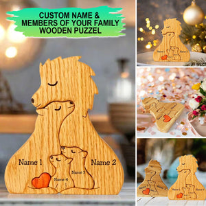 Personalized Family Wooden Puzzle - Puzzle Wooden - Wooden Pet Carvings - Gift For Family