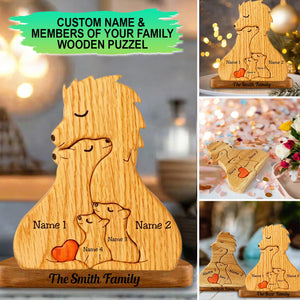 Personalized Family Wooden Puzzle - Puzzle Wooden - Wooden Pet Carvings - Gift For Family