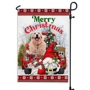 Merry Christmas- Personalized Pet Photo And Name Flag - Christmas Gift, Gift For Pet Lovers