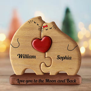 Man, Woman Couple Gift, Personalized Meowy Puzzle Wooden - Wooden Pet Carvings - Gift For Family