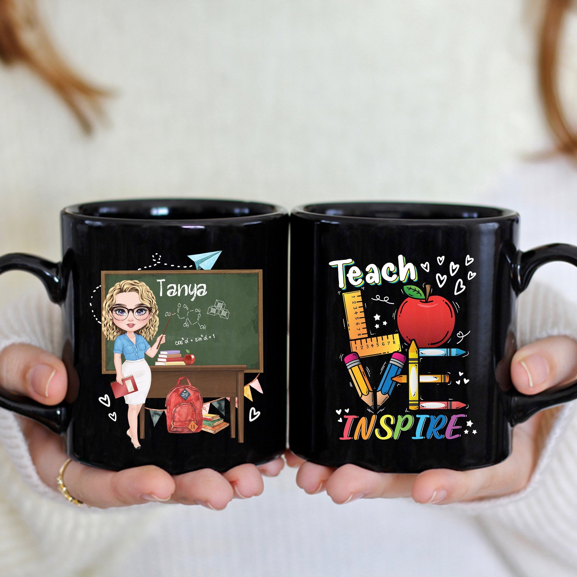 Personalized Doll Teacher Love Inspired Mug, Back To School, Gift For Teacher