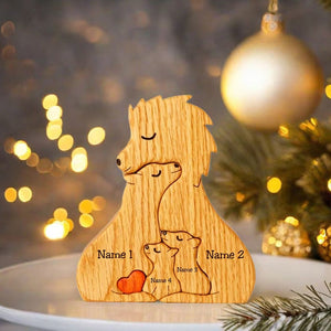 Personalized Family Wooden Puzzle - Puzzle Wooden - Wooden Pet Carvings - Gift For Family