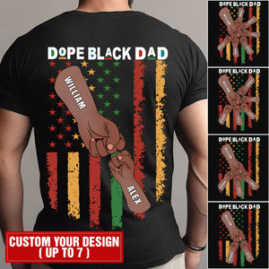 Dope Black Dad Hand Family - Personalized T-Shirt, Gift For Family, Father's Day