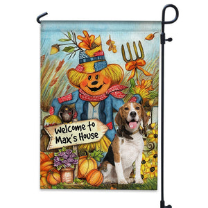 Welcome To My House - Personalized Cute Pet Photo And Name Flag - Gift For Pet Lovers