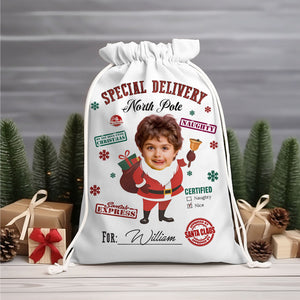 Approved By Santa Claus Special Delivery North Pole - Personalized String Bag, Gift For Family, Christmas Gift