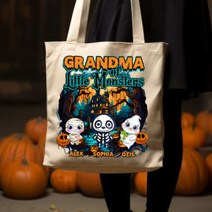 Happy Halloween - The Little Monsters - Custom Name - Personalized Tote Bag, Halloween Gift