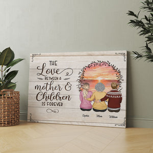 Mother and Children Love - Personalized Canvas - Gift For Pet Lover, Family Decor