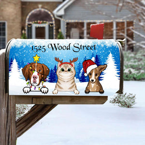 Custom Christmas Pet Mailbox Cover,  Christmas Gift, Gift For Pet Lover, Christmas Dog, Christmas Cat