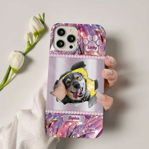 Pet Photo - Custom Photo And Name - Personalized Phone Case, Gift For Pet Lover, Gift For Family