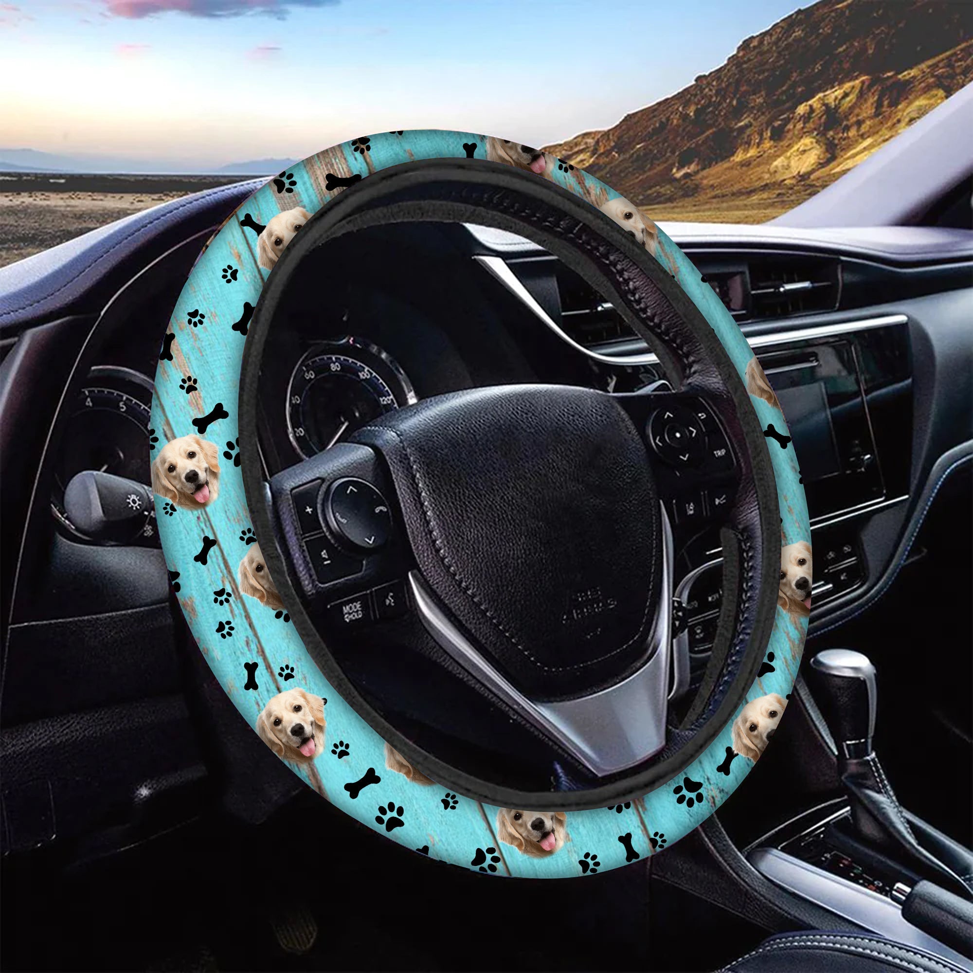 Custom Pet Photo - Personalized Steering Wheel Cover - Gift For Pet Lover