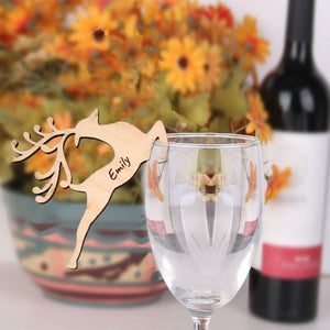 Reindeer Shape Personalised Christmas Party Decor Wine Glass - Christmas Gift For Family