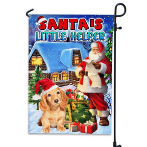 Santa's Little Helper - Custom Pet Photo Flag - Christmas Gift, Gift For Pet Lovers