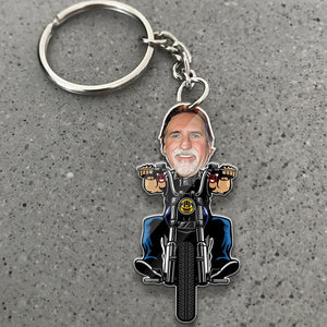 Biker Cartoon - Custom Photo, Personalized Acrylic Keychain