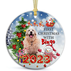 First Christmas With - Personalized Ceramic Ornament - Gift For Christmas, Family Gift, Gift For Pet Lover