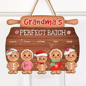 Perfect Batch Cookies Family - Personalized Wooden Door Sign - Family Gift, Christmas Gift