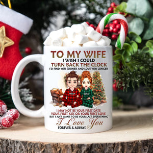 To My Wife, To My Husband I Love You Forever And Always - Custom Appearances And Names, Personalized White Mug, Gift For Family, Couple Christmas Gift