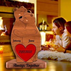 Personalized Wooden Bears Family - Puzzle Wooden Bears Family - Wooden Pet Carvings