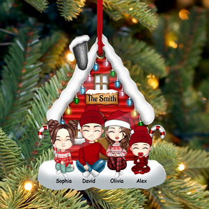 Christmas Snow House Family Members - Personalized Acrylic Ornament - Gift For Family, Xmas Gift