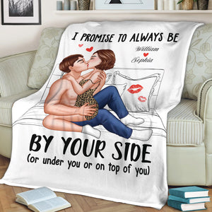 I Promise To Always Be By Your Side - Custom Appearances And Names - Personalized Fleece Blanket, Gift For Family, Couple Gift