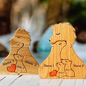 Personalized Family Wooden Puzzle - Puzzle Wooden - Wooden Pet Carvings - Gift For Family