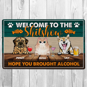 Personalized Pet Doormat, Welcome To The Shitshow,  Puppy and Kitty DoorMats