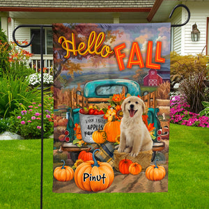 Personalized Welcome Garden Flag, Happy Fall Y'all Thankgivings with Custom Name