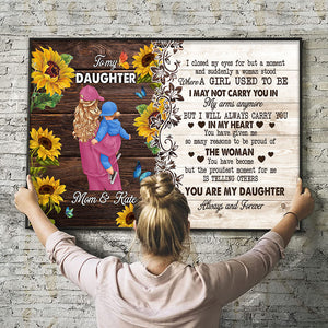 Personalized Mom And Daughter, Always And Forever, To My Daughter Canvas