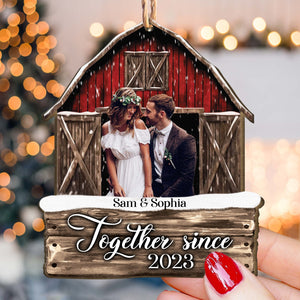 You And Me We Got This, Custom Photo And Name - Personalized Custom Shaped Wooden Ornament - Gift For Couple, Christmas Gift