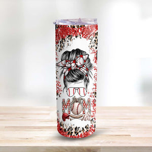 Personalized Baseball Mom Skinny Tumbler, Gift For Baseball Lover