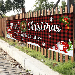 Merry Christmas - Personalized Xmas Door Banner - Home Decoration Gifts, Gift For Family