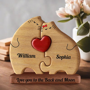 Man, Woman Couple Gift, Personalized Meowy Puzzle Wooden - Wooden Pet Carvings - Gift For Family