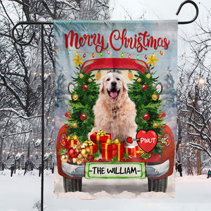 Merry Christmas  Pet Photo And Name  - Personalized Flag - Christmas Gift, Gift For Pet Lovers