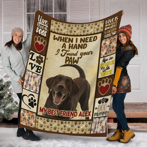 When I Need A Hand, I Found Your Paw - Custom Photo - Personalized Fleece Blanket, Christmas Gift For Pet Lover