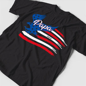 American Flag Dad Shirt - Personalized T-Shirt, Gift For Family, Father's Day