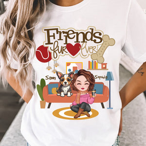 Firend Furever - Custom Appearance, Dogs And Names - Personalized T-Shirt - Gift For Pet Lover