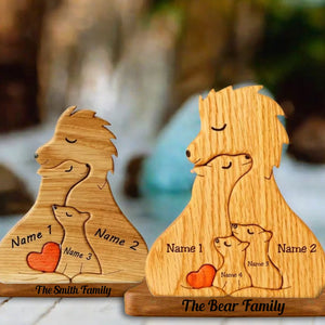 Personalized Family Wooden Puzzle - Puzzle Wooden - Wooden Pet Carvings - Gift For Family