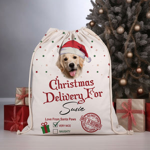 Christmas Delivery For - Personalized String Bag, Christmas Gift, Gift For Pet Lover