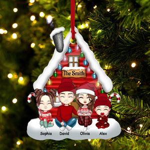 Christmas Snow House Family Members - Personalized Acrylic Ornament - Gift For Family, Xmas Gift