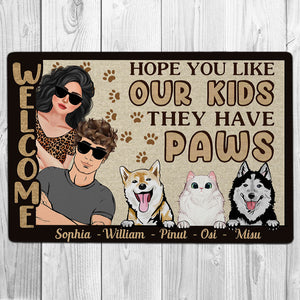 Welcome - Hope You Like Our Kids - They Have Paws - Personalized Cute Kittens Doormat, Pet Lovers Gift