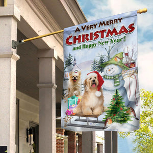 A Very Merry Christmas And Happy New Year - Custom Photo Flag - Christmas Gift, Gift For Pet Lover