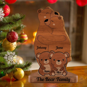 Personalized Wooden Bears Family - Puzzle Wooden Bears Family - Wooden Pet Carvings