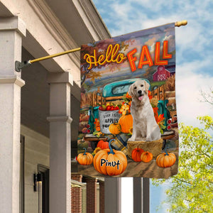 Personalized Welcome Garden Flag, Happy Fall Y'all Thankgivings with Custom Name